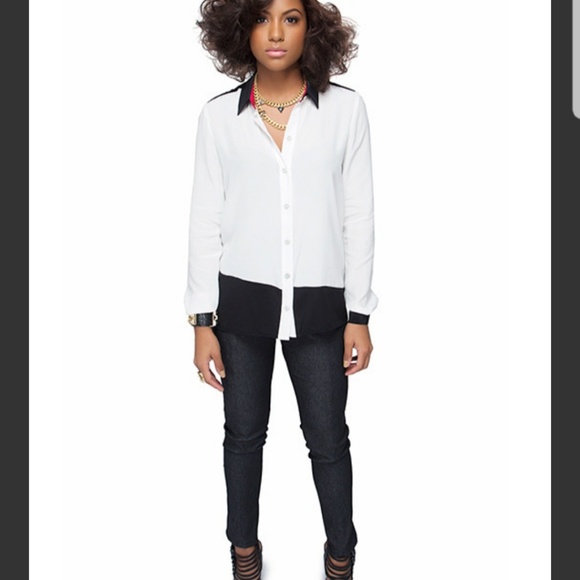 Shadow Shirt, silk button down Top - Picture 5 of 5